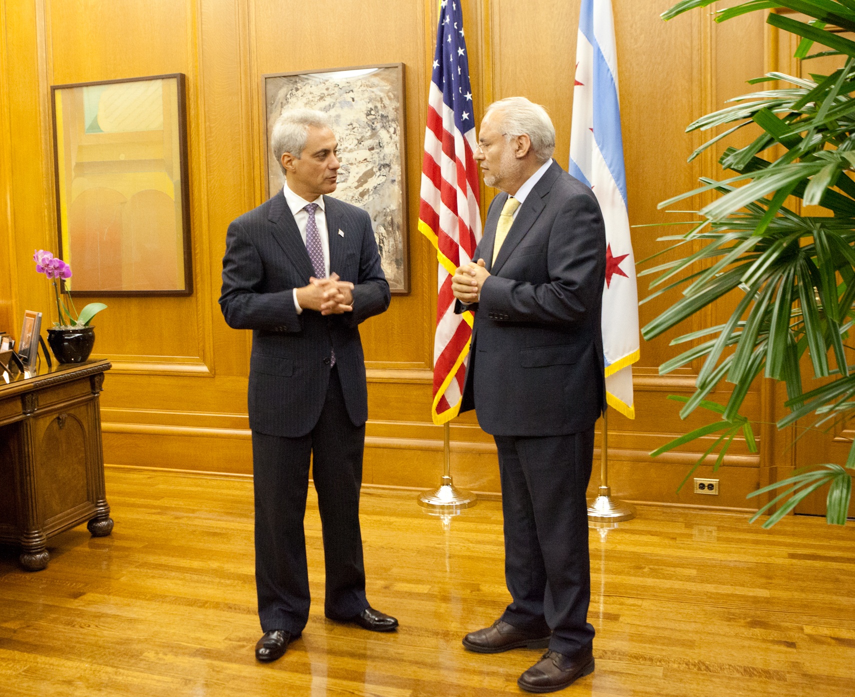 Mayor Emanuel welcomes Carlos Jiménez Macias, the new Consul General of Mexico to Chicago